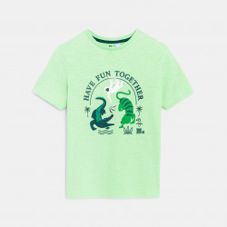 T-shirt à motif placé vert garçon