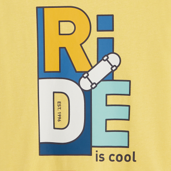 Boys' yellow skateboard motif T-shirt