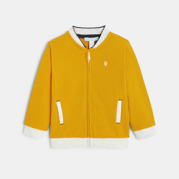 Teddy zippé en molleton doux jaune bébé garçon