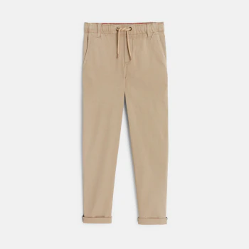 Pantalon large à enfiler beige garçon