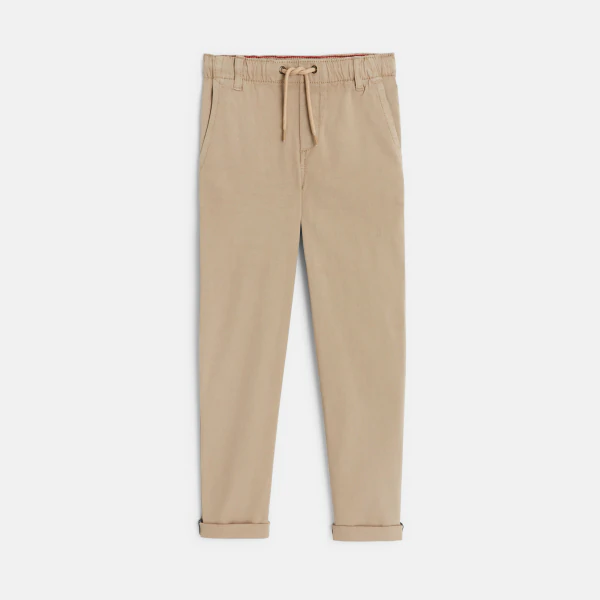 Pantalon large à enfiler beige garçon