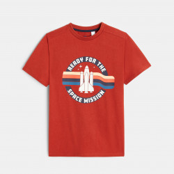 T-shirt à motif fusée orange garçon