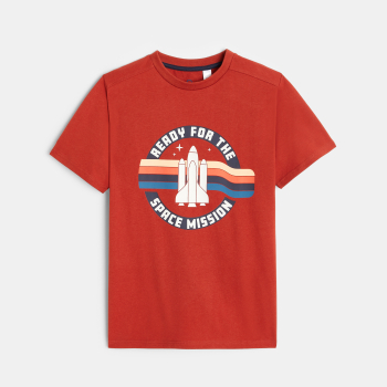 T-shirt à motif fusée orange garçon