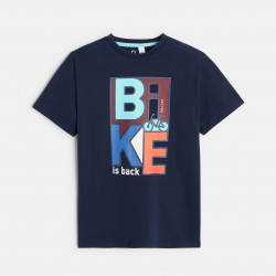 T-shirt à motif vélo bleu garçon