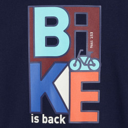T-shirt à motif vélo bleu...