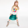 Jupe midi plissée verte fille