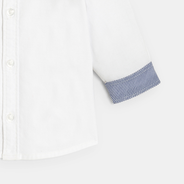 Chemise manches retroussables coton blanc bébé garçon