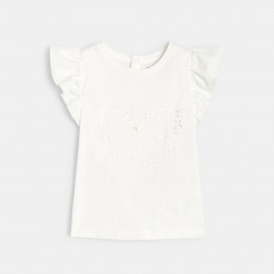 Baby girlu2019s white shiny heart T-shirt