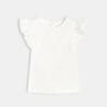 T-shirt imprimé cœur brillant blanc bébé fille