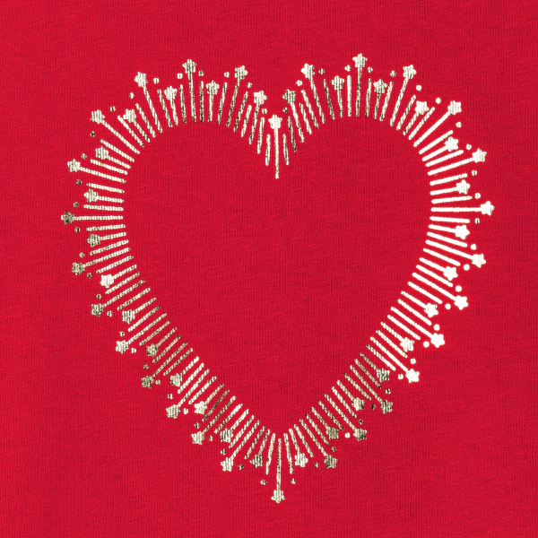 T-shirt imprimé cœur brillant rouge bébé fille