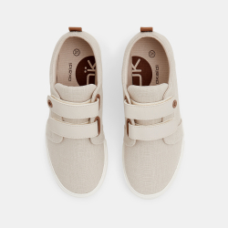 Boy's beige canvas shoes...