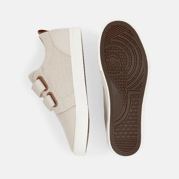 Chaussures en toile à scratch beige garçon