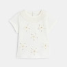 T-shirt fleurs brodées sequins blanc bébé fille T-shirt fleurs brodées sequins blanc bébé fille