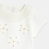 T-shirt fleurs brodées sequins blanc bébé fille T-shirt fleurs brodées sequins blanc bébé fille