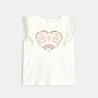 T-shirt brodé à manches volantées blanc bébé fille T-shirt brodé à manches volantées blanc bébé fille