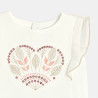 T-shirt brodé à manches volantées blanc bébé fille T-shirt brodé à manches volantées blanc bébé fille