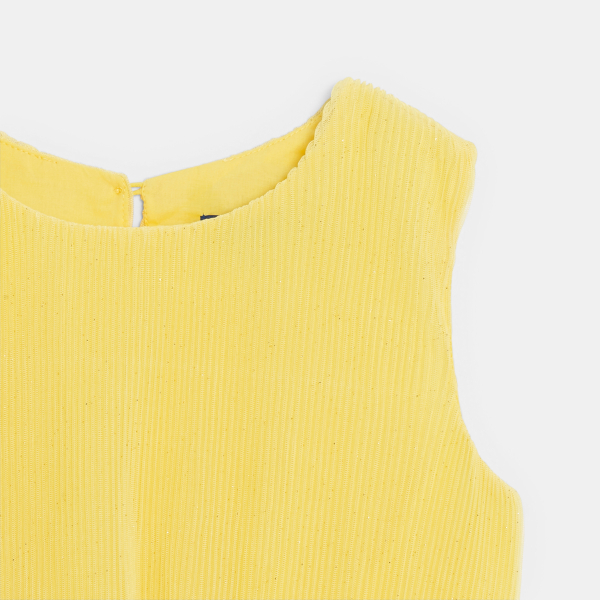 Girl's yellow sleeveless sequin dress