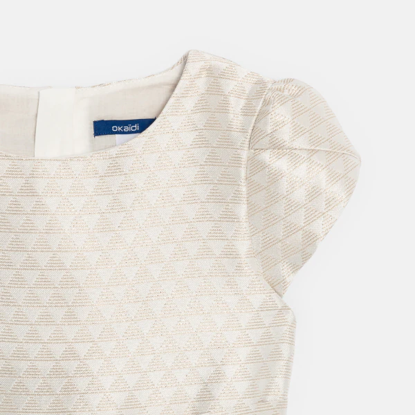 Robe en jacquard écru Fille