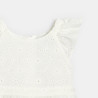 Robe chic bi-matière dentelle et plissé blanc bébé fille Robe chic bi-matière dentelle et plissé blanc bébé fille