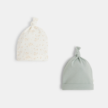 Bonnet noué en jersey naissance (lot de 2)