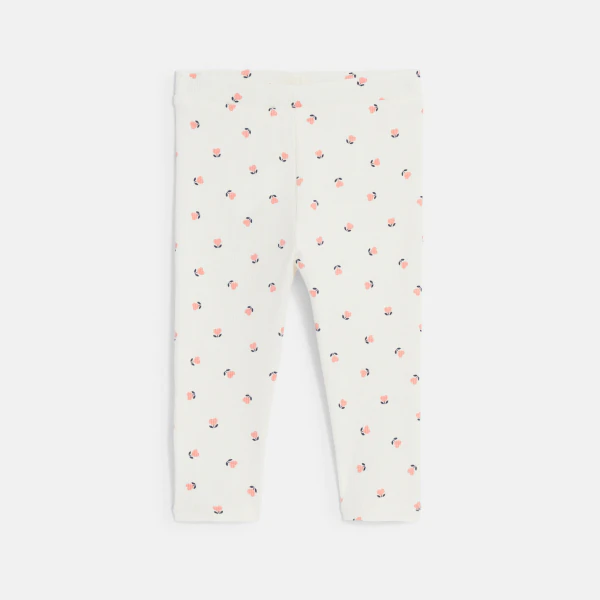 Legging uni blanc bébé fille