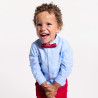 Chemise manches retroussables coton bleu bébé garçon