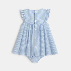 Robe rayée seersucker bleu...