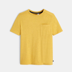 Boy's yellow speckled short-sleeve T-shirt