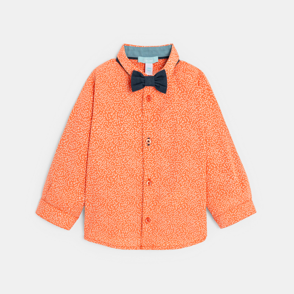 Baby boy's adaptable floral orange shirt Baby boy's adaptable floral orange shirt