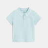 Polo maille piquée uni bleu ciel bébé garçon Polo maille piquée uni bleu ciel bébé garçon