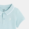 Polo maille piquée uni bleu ciel bébé garçon Polo maille piquée uni bleu ciel bébé garçon