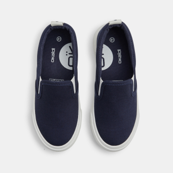 Baskets toile slip on bleu marine garçon