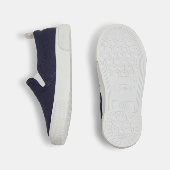 Baskets toile slip on bleu marine garçon