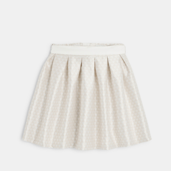 Girl's elegant gold-coloured jacquard skirt