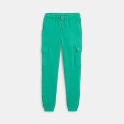 Boy's plain green joggers...