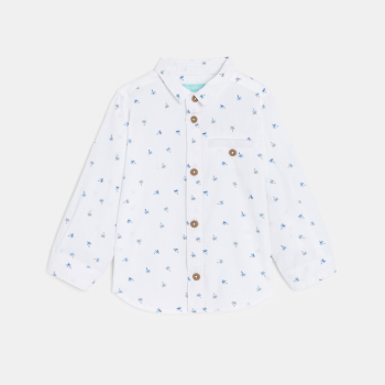Baby boy's adaptable white palm print shirt