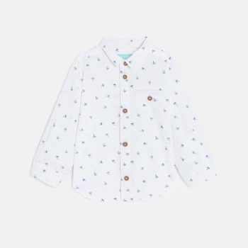 Chemise modulable palmiers blanc bébé garçon