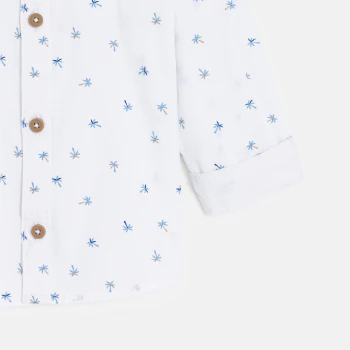 Chemise modulable palmiers blanc bébé garçon