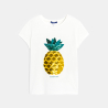 T-shirt manches courtes à sequins magiques blanc Fille T-shirt manches courtes à sequins magiques blanc Fille