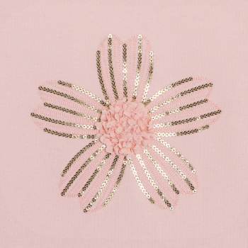 T-shirt manches courtes à sequins rose Fille