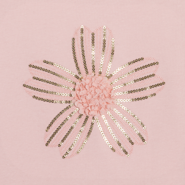 T-shirt manches courtes à sequins rose Fille T-shirt manches courtes à sequins rose Fille