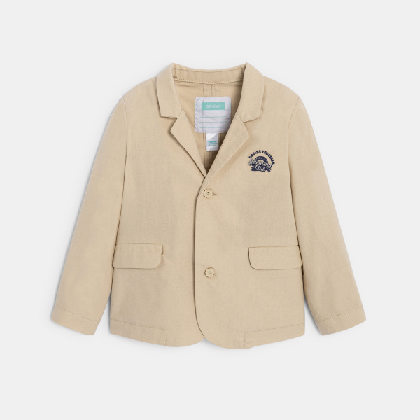 Veste chic coton et lin beige bébé garçon Veste chic coton et lin beige bébé garçon