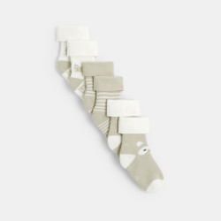 Chaussettes bouclettes beige bébé garçon (lot de 3)
