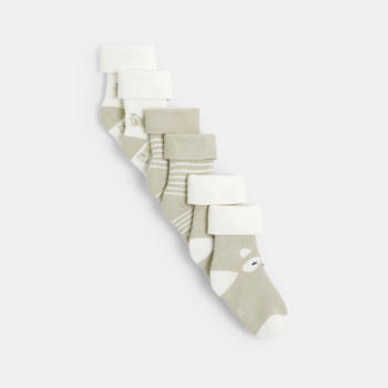 Chaussettes bouclettes beige bébé garçon (lot de 3)