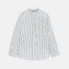 Chemise rayée en lin et coton bleu Garçon Chemise rayée en lin et coton bleu Garçon