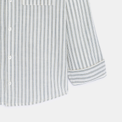 Chemise rayée en lin et...