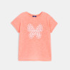 T-shirt manches courtes motif papillon rose-orangé Fille T-shirt manches courtes motif papillon rose-orangé Fille