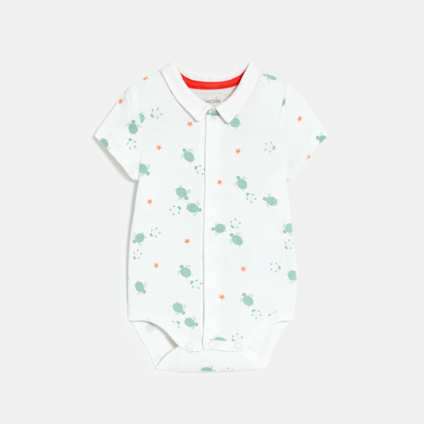 Salopette courte coton côtelé et body assorti vert bébé garçon Salopette courte coton côtelé et body assorti vert bébé garçon