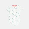 Salopette courte coton côtelé et body assorti vert bébé garçon