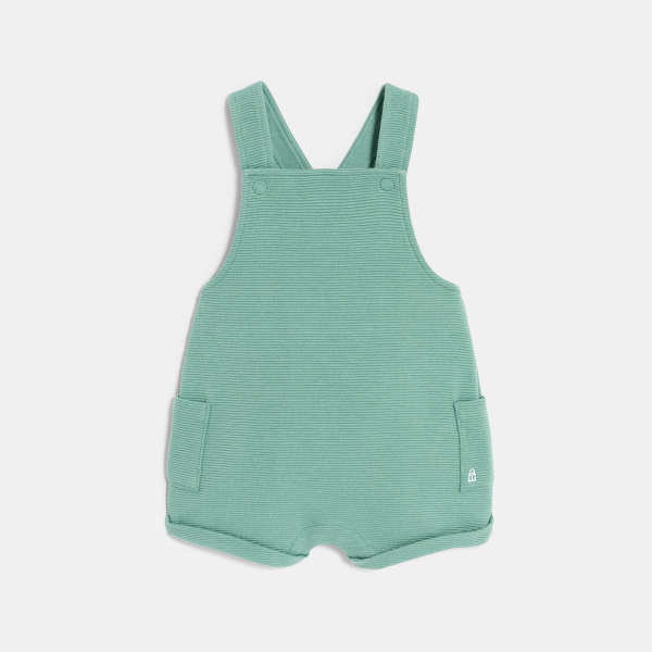Salopette courte coton côtelé et body assorti vert bébé garçon Salopette courte coton côtelé et body assorti vert bébé garçon